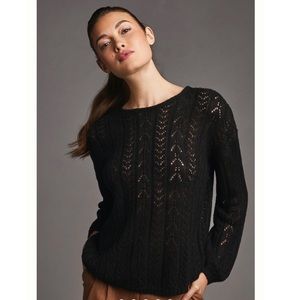 Anthropologie Bishop + Young Pointelle Crewneck Sweater